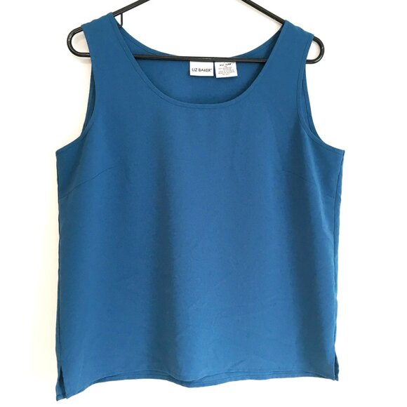 Liz Baker women's matching tank top and blouse combo, teal, size 12 - Picture 3 of 13
